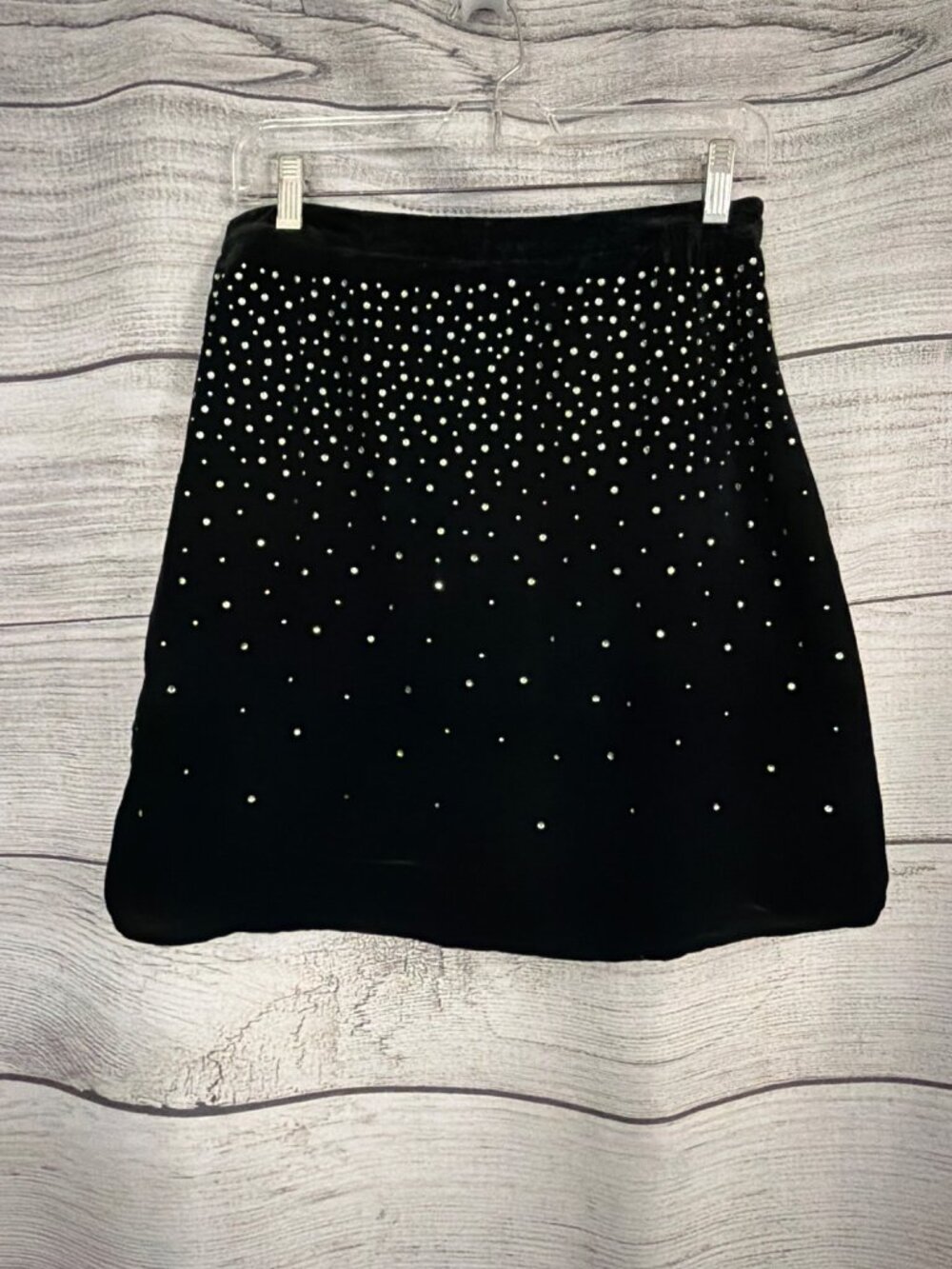 Love & Roses Black Velvet Skirt With Rhinestone Size 6